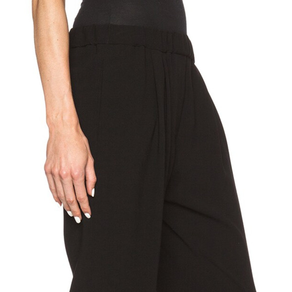 Nili Lotan M Slouchy Crepe Elastic Waist Dress Pants Acetate Pull On Crop Black - Picture 8 of 15